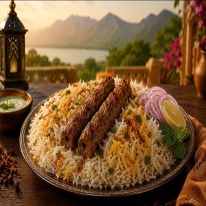 Rice with Mince Kebab from Clyde Famous Kebab